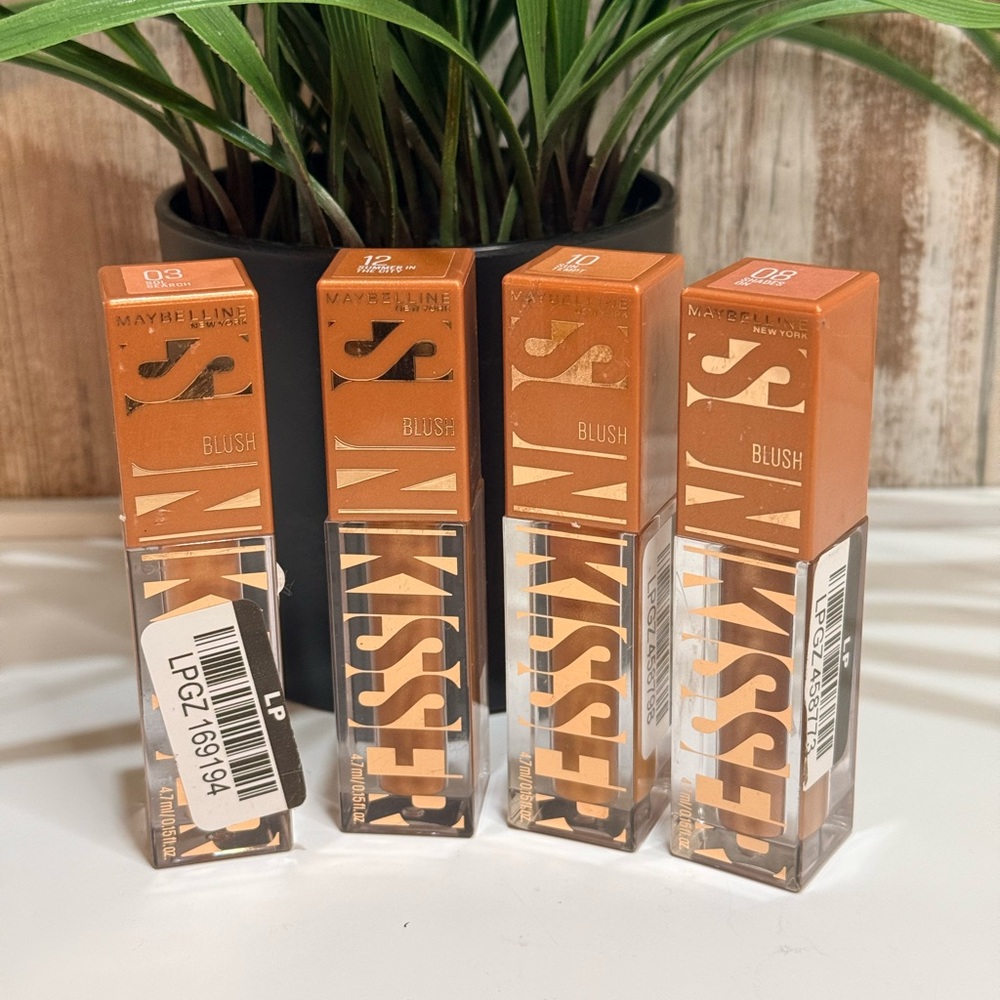 Maybelline S N KISSER Blush Liquid Set Copper Bronze Tones Bundle of 5